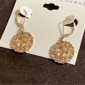 Lauren Conrad Gold Rhinestone Circle Pierced Dangle Earrings